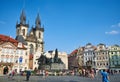 Jan Hus Monument and Church of Our Lady before TÃÂ½n, Prague Royalty Free Stock Photo